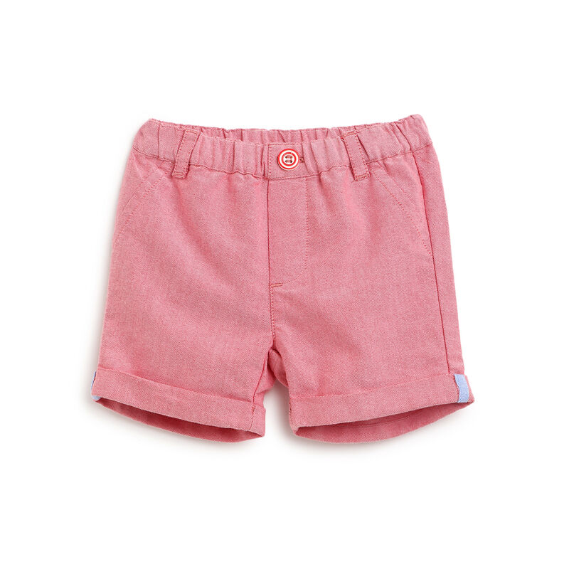 Boys Medium Red Printed Outfit with Short Pants image number 2